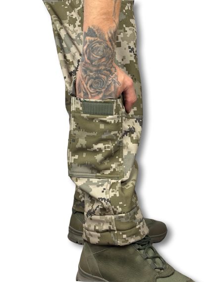 Зимові тактичні штани ЗСУ на флісі Softshell від RAPTOR TAC Піксель 46/3 | Зображення 9