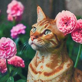 Алмазная мозаика "Рыжий кот" HEE16302 30х30 см