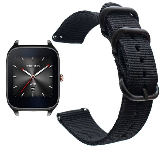 Нейлоновый ремешок Primo Traveller для часов Asus ZenWatch 2 (WI501Q)  - Black
