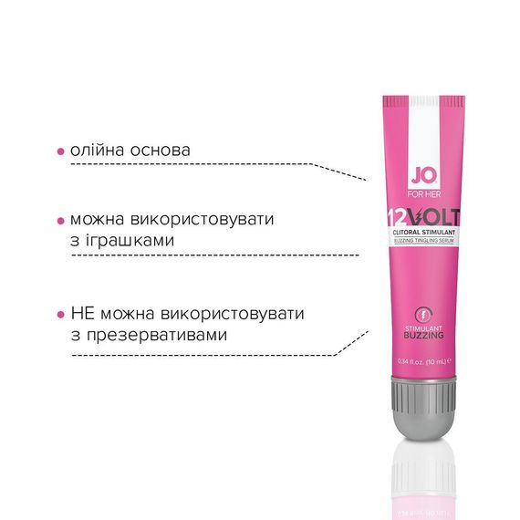 Возбуждающий гель для клитора System JO 12VOLT (10 мл) с эффектом пульсации и разогрева | Зображення 3