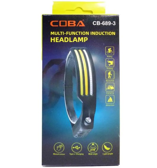 Налобний ліхтар COBA CB-689-3 акумуляторний, з датчиком руху 8247 | Зображення 6