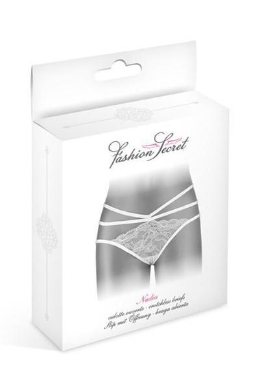Трусики з відкритою попкою Fashion Secret Nadia, Білий, Весільна білизна, One Size, ONE SIZE | Зображення 2