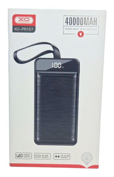 Power Bank 40000 mAh 22,5 W XO PR157 реальна ємність швидке заряджання зовнішній акумулятор павербанк | Зображення 7