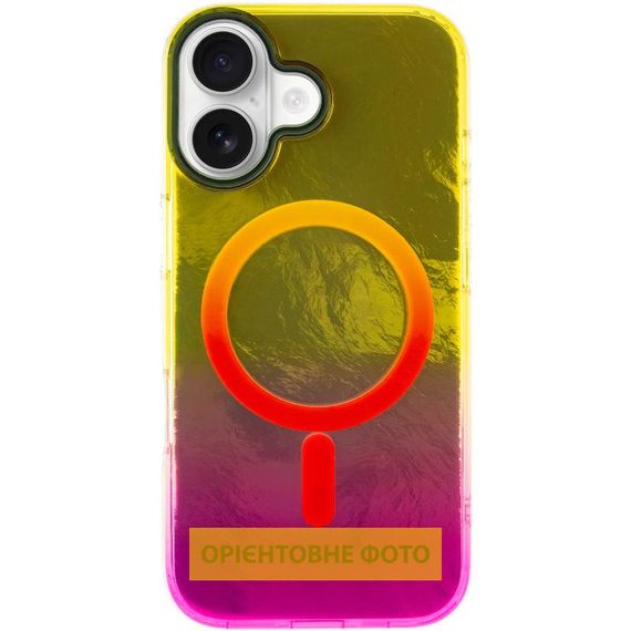 Чехол TPU Shiny Mountain (MagFit) для Apple iPhone 17 (6.3") Yellow / Pink | Зображення 1