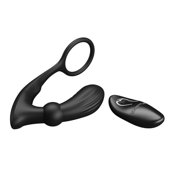 Масажер простати PRETTY LOVE Warren Black, 12 vibration functions 12 pulse wave settings Sex Aura | Зображення 3