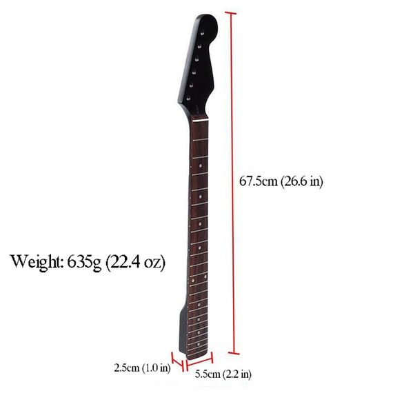 Гриф кленовый винтаж для электрогитары Fender Stratocaster ST палисандр черный | Зображення 2