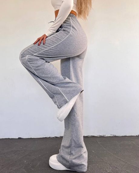 Женские широкие штаны палаццо с лампасами BF1276 цвет серый, размер 42/44 | Зображення 2