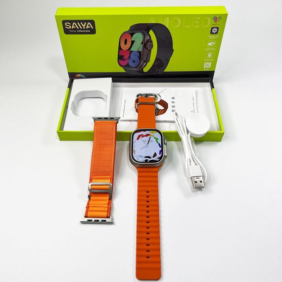 Смартгодинник Saiya SY9 Ultra 2 Amoled+IP67 Silver Orange | Зображення 3