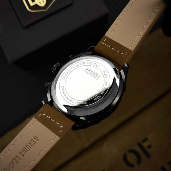 Годинник наручний Awarder 016 Тризуб золото Black-Brown | Зображення 4