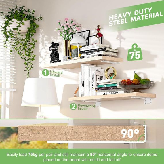 Кронштейн для полки 4 шт, настенные металлические угловые держатели, крепление опора для полочек 15 см белые | Зображення 1