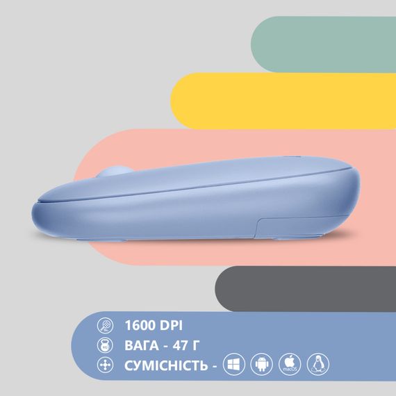 Мишка 2E MF300 Silent Wireless/Bluetooth Stone Blue (2E-MF300WBL) | Зображення 5