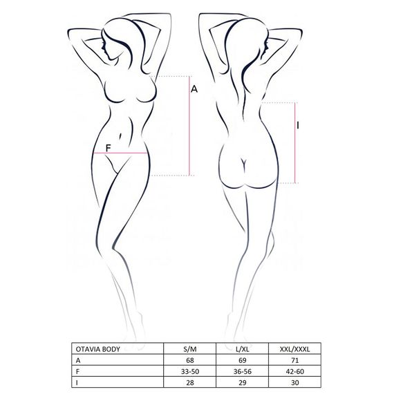 Боді монокіні з глибоким декольте Passion OTAVIA BODY S/M, black | Зображення 4