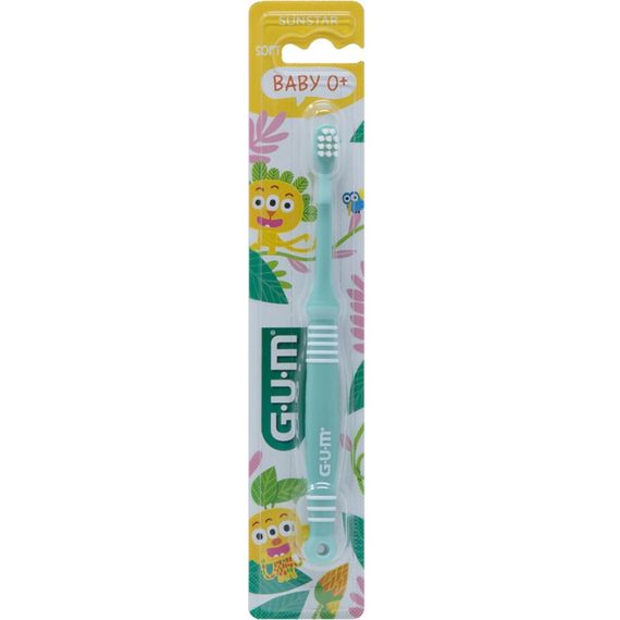 Зубна щітка для малюків GUM BABY MONSTER (від 0 до 2 років) бірюзова | Зображення 1