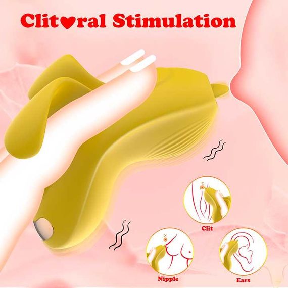 Клітеральний смарт-вібратор на палець Love Spouse Жовтий — Смарт вібратори | Зображення 5