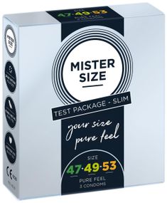 Набір презервативів Mister Size - pure feel - 47–49–53 (3 condoms), 3 розміри, товщина 0,05 мм sexstyle