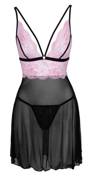 Пеньюар Babydoll black/pink S Sex Aura | Зображення 5
