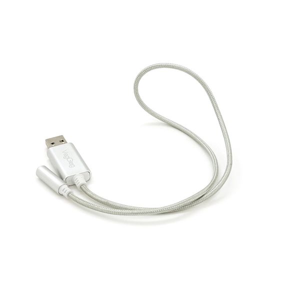 Перехідник для навушників VegGieg V-K202 USB2.0(M)-Jack3.5(F), Silver | Зображення 2