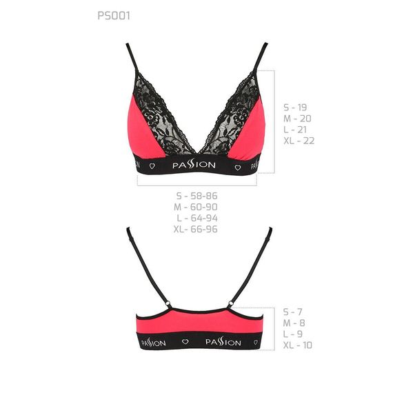 Еластичний топ з мереживом Passion TOP red-black, L | Зображення 4