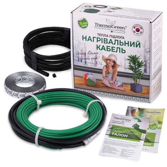 Комплект Нагревательный кабель ThermoGreen CT20-300W 70м2 + Терморегулятор BHT-306 | Зображення 1