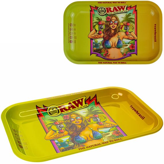 Таця для самокруток металевий RAW Brazil Girl Small