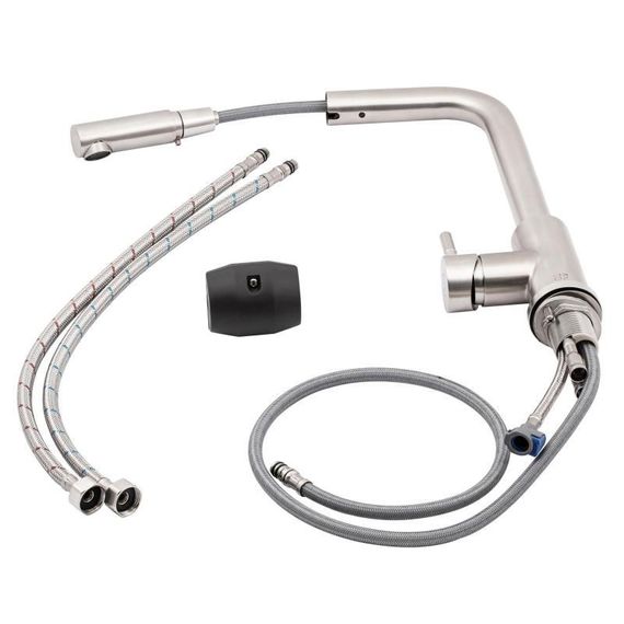 Смеситель для кухни Lidz Aria 015FL1 с выдвижным изливом (k35) LDARI015FL1NKS34944 Nickel | Зображення 7