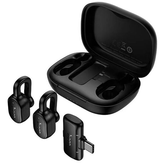 Петличний бездротовий мікрофон Hoco L27 Ice Type-C Black | Зображення 3