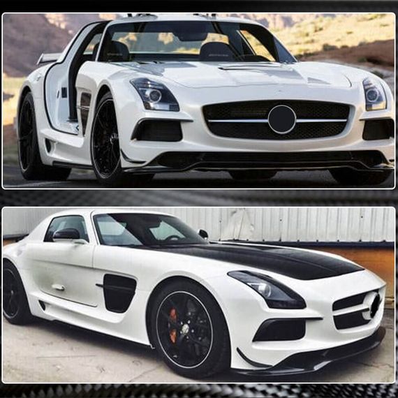 Накладка на передній бампер Lip (Карбон) для Mercedes SLS C197 2010-2014 рр | Зображення 4