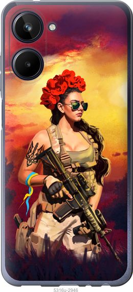 Чехол на Realme 10 Украинка с оружием "5316u-2946-17620"