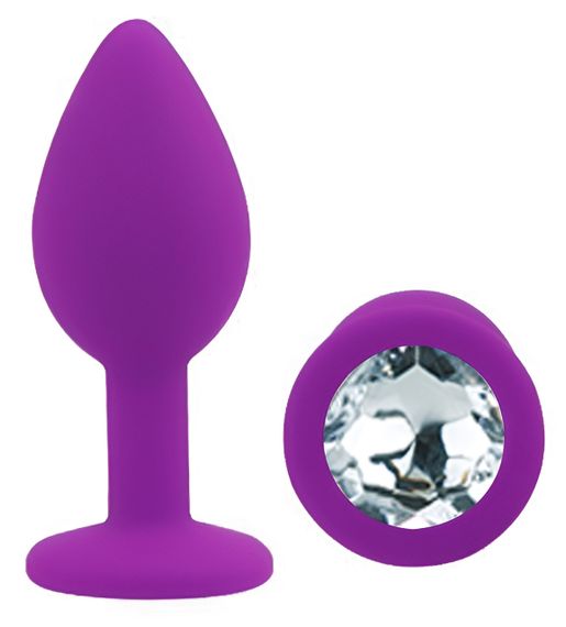 Силіконова анальна пробка EGZO - Silicone Purple Round Plug Clear, size S Sex Aura | Зображення 1