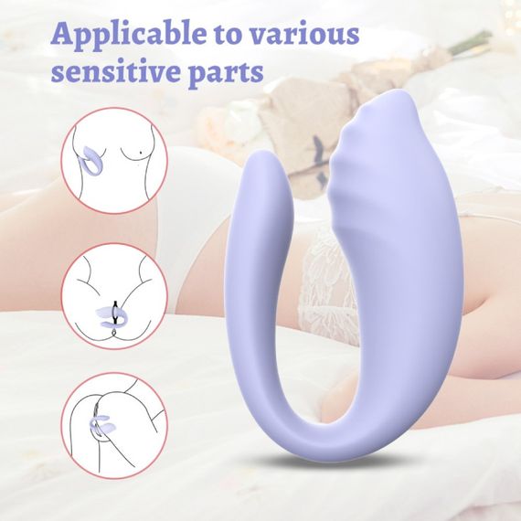 Вібратор для пар Every Night Toys Anthea з пультом, лавандовий, 19,8 х 6,3 см Sex Aura | Зображення 2