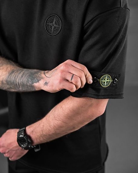 Спортивний костюм Stone island літній колір чорний | Зображення 5