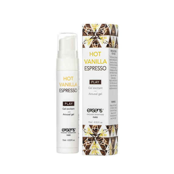 Стимулювальний гель EXSENS Kissable Hot Vanilla Espresso 15мл можна для поцілунків, охолоджувальний