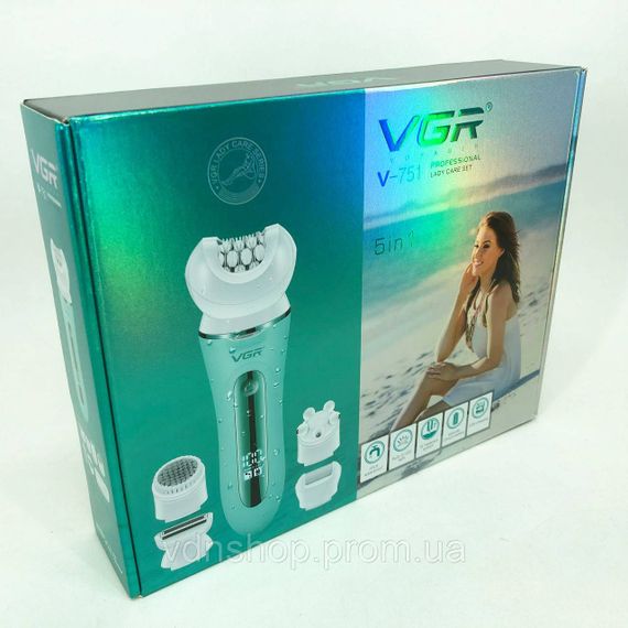 Электробритва депилятор VGR, Эпилятор электроэпилятор, Электроприбор для чистки пяток BC-84 | Зображення 3