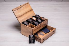 Коробочка с логотипом для часов с деревянной крышкой с ящиком