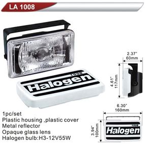 Фара додаткова DLAA 1008-W/H3-12V-55W/160*100мм/кришка