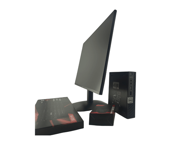 Комплект ПК: неттоп Dell OptiPlex 7050 Micro USFF / Intel Core i5-7500T (4 ядра по 2.7 - 3.3 GHz) / 16 GB DDR4 / 240 GB SSD / Intel HD Graphics 630 + Новий монітор AOC 24B31H/24" (1920x1080) IPS / Кабелі б/в + Подарунок Дротова клавіатура + мишка | Зображення 2