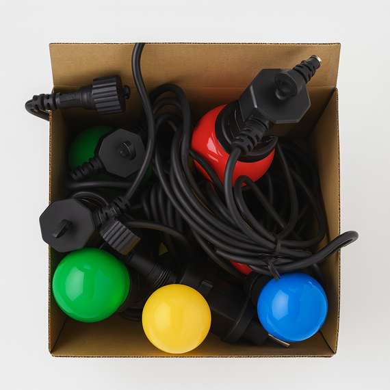 Гірлянда вулична різнобарвні кулі 5 м/10 лампочок/IP65 SFK-47 | Зображення 4