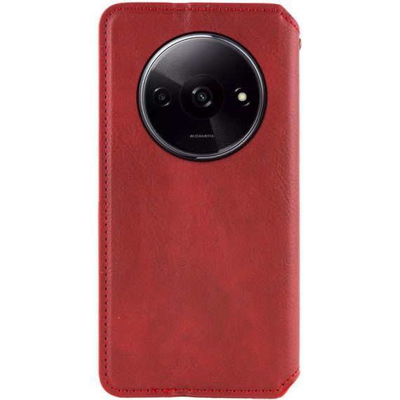 Шкіряний чохол-книжка GETMAN Cubic (PU) для Xiaomi Redmi A3 Червоний | Зображення 1