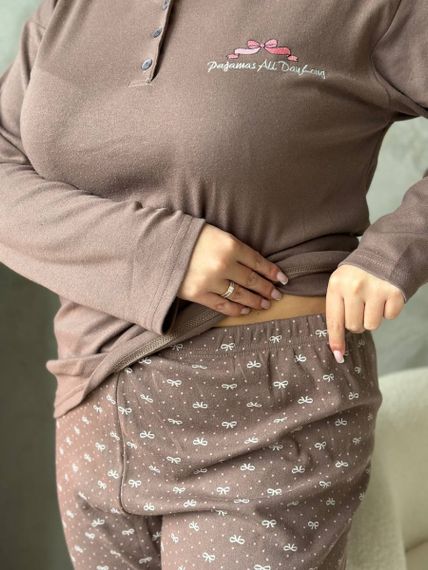 Тепла жіноча піжама PLUS SIZE з мікрофлісу | Зображення 5