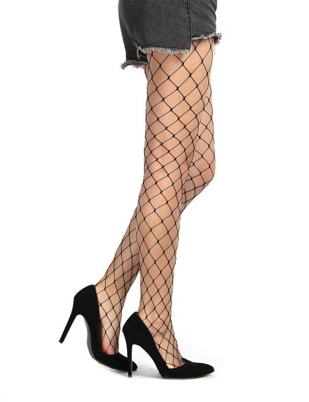 Колготки у велику сітку Star Night Pantyhose чорний, XS-M | Зображення 1