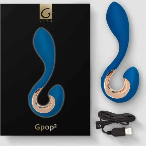 Вібратор для точок G та P Gpop2 синій, 12.5 х 2.8 см Sex Aura | Зображення 4