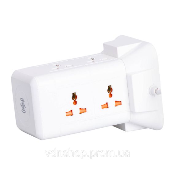 Сетевой фильтр удлинитель 2.8 м с лампой на 6 универсальных розеток с 2 USB, 1 Type-C, беспроводная зарядка HP-5-1 | Зображення 7