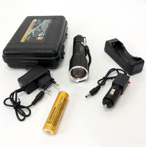 Портативний світлодіодний ліхтар з USB-зарядкою Bailong, Військовий тактичний ліхтар OU-31 | Зображення 1