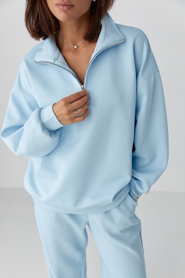 Однотонний спортивний костюм із написом - блакитний цвет, ONE SIZE (є розміри) | Зображення 3