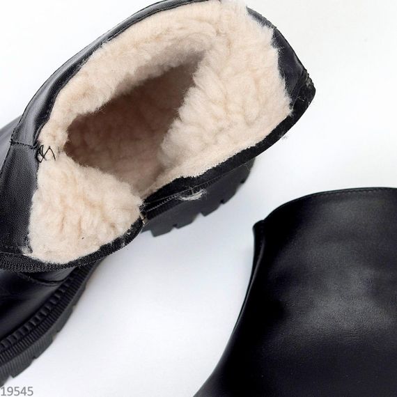 Комфортні чорні зимові черевики натуральна шкіра стильний мінімалізм | Зображення 9