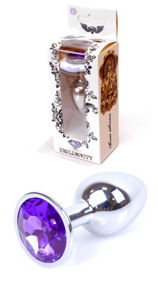 Анальний затор Boss Series - Jewellery Silver PLUG Purple S, BS6400009 sexstyle