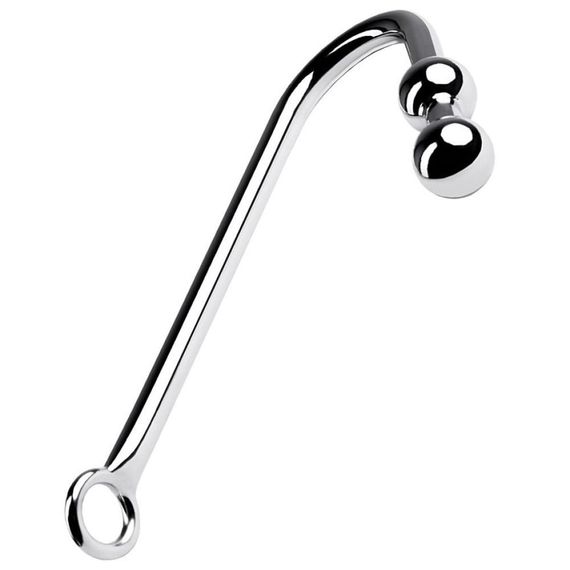 Анальный крюк с двумя шариками Runye металлический sexstyle | Зображення 1