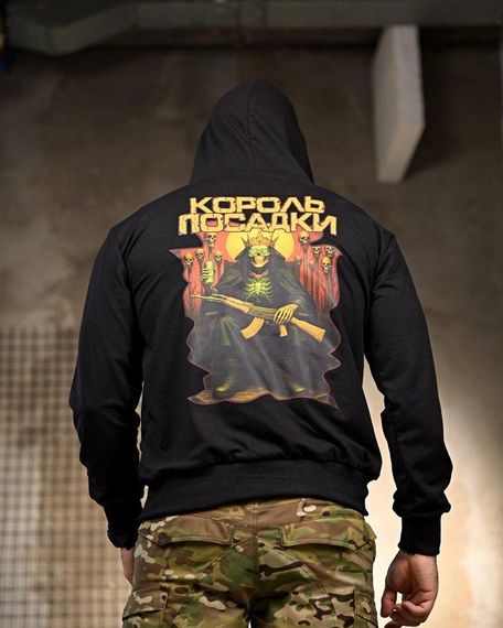 Мілітарі Худі Король Посадки black РП7402 | Зображення 3