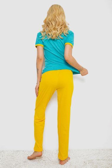 Пижама женская с принтом, цвет бирюзовый, 243R30014 | Зображення 3