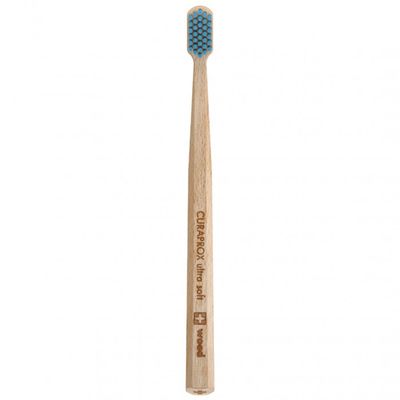 Зубна щітка дерев'яна Curaprox CS Wood B дерев'яна"ultrasoft", d 0,10 мм. Блакитна